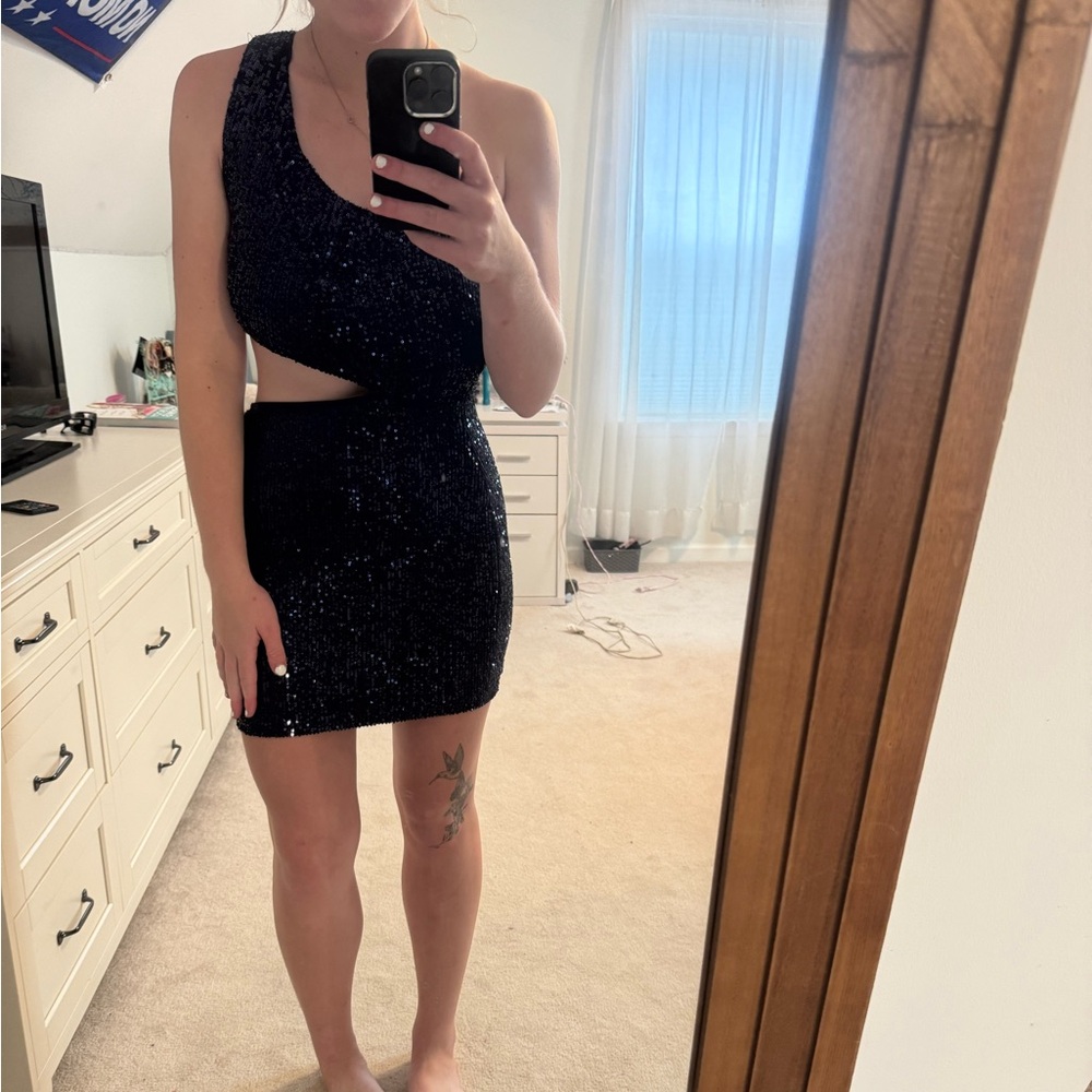 Windsor Midnight Sequin One-Shoulder Dress